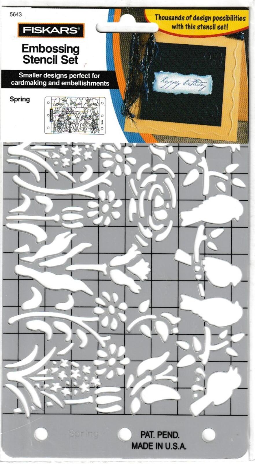 Fiskars Spring Embossing Stencil Set for Cardmaking and Embellishments