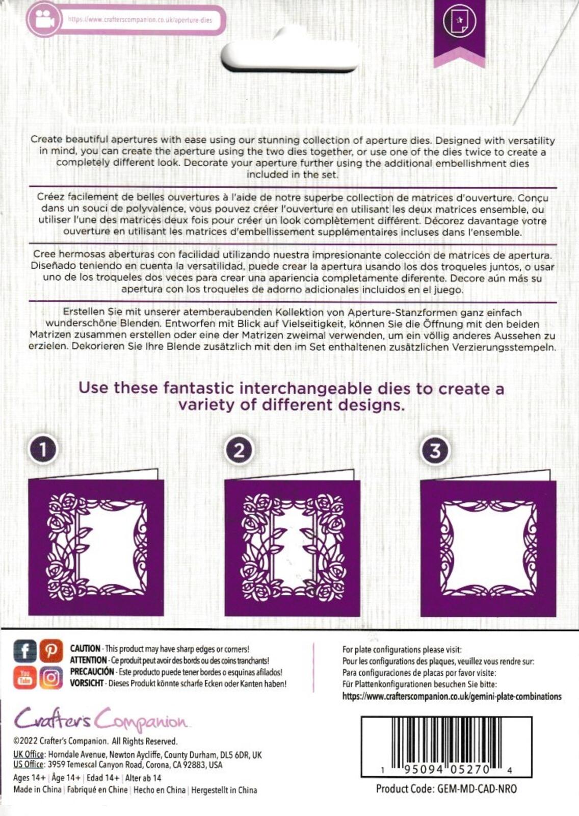Gemini Create-A-Card Nouveau Roses Paper Craft Die Set 4 Pieces