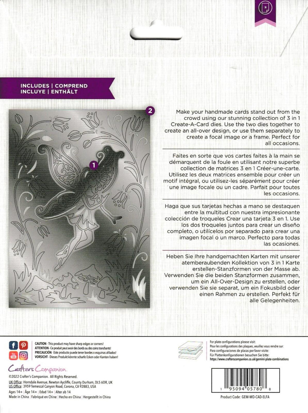 Gemini Create-A-Card Elegant Fairy Papercraft Die Set 2-Piece