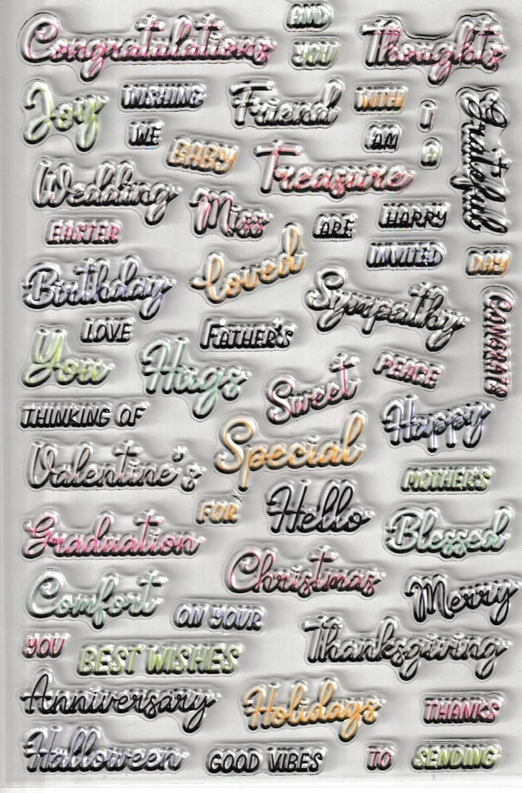 Painted Sentiments - Diamond Press Die, Stamp & Stencil Kit with Adhesive Sheets
