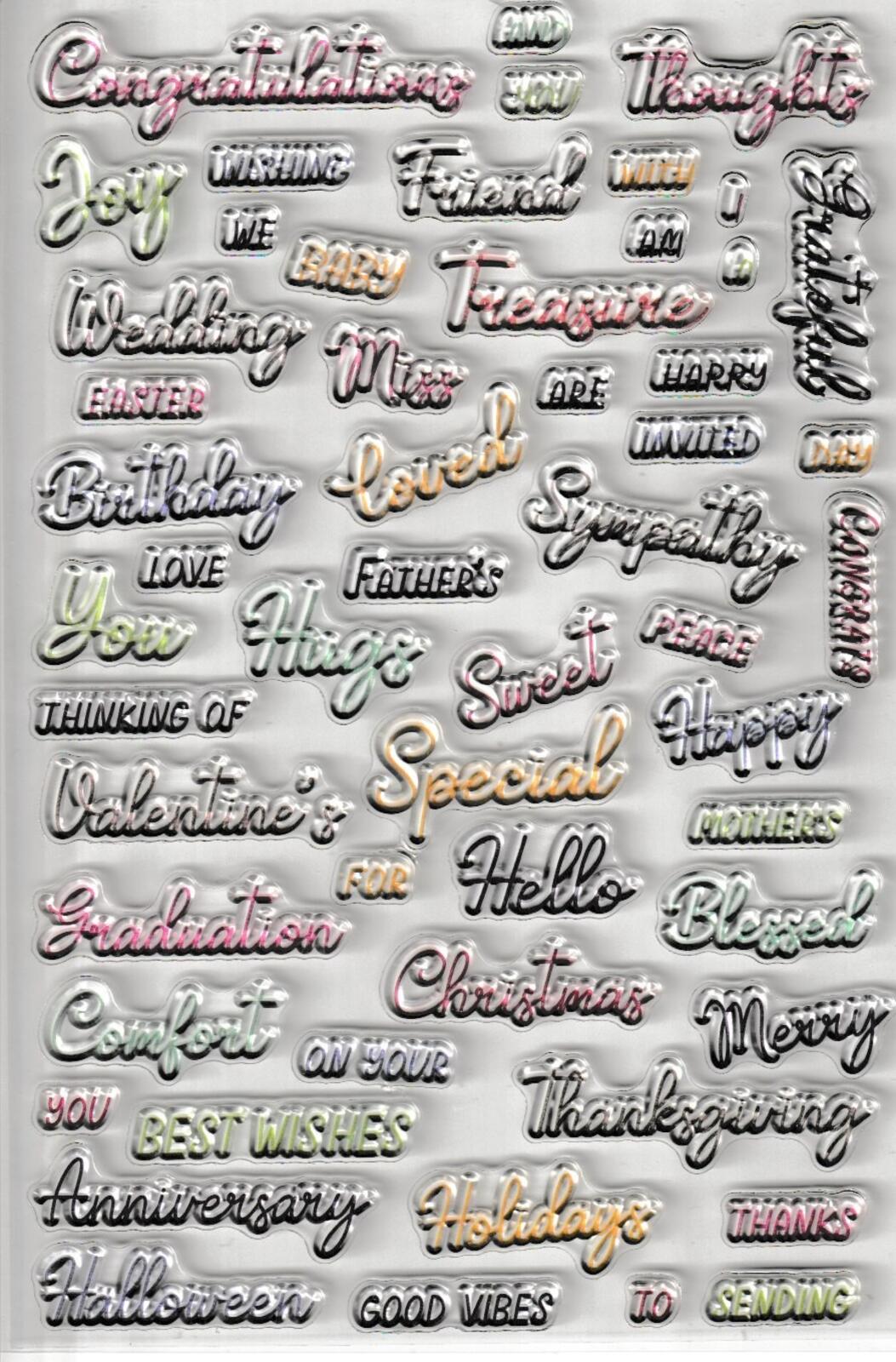 Painted Sentiments - Diamond Press Die, Stamp & Stencil Kit with Adhesive Sheets