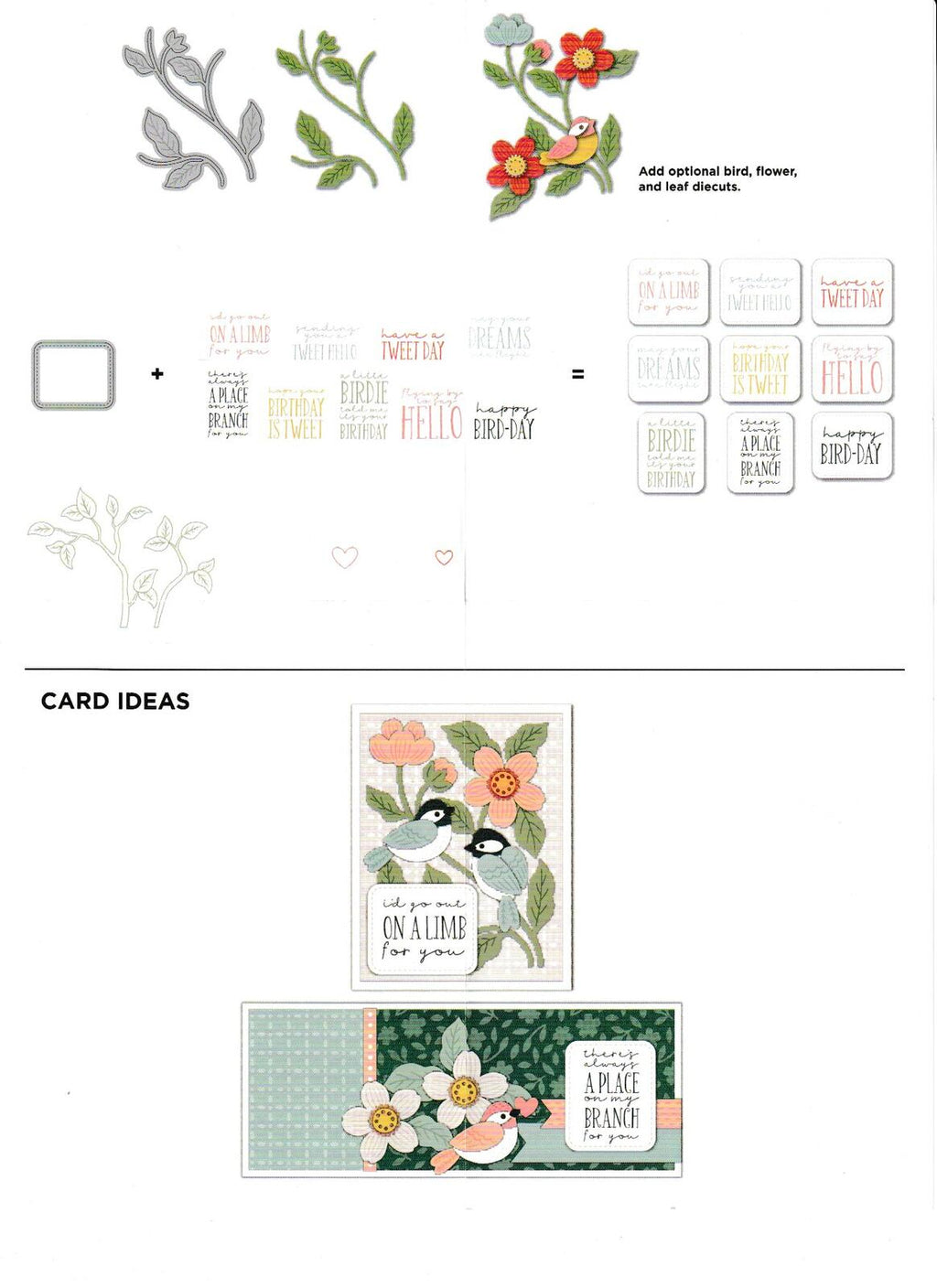 Birds of a Feather - Diamond Press Stamp Die & Stencil Paper Crafting Set 899606