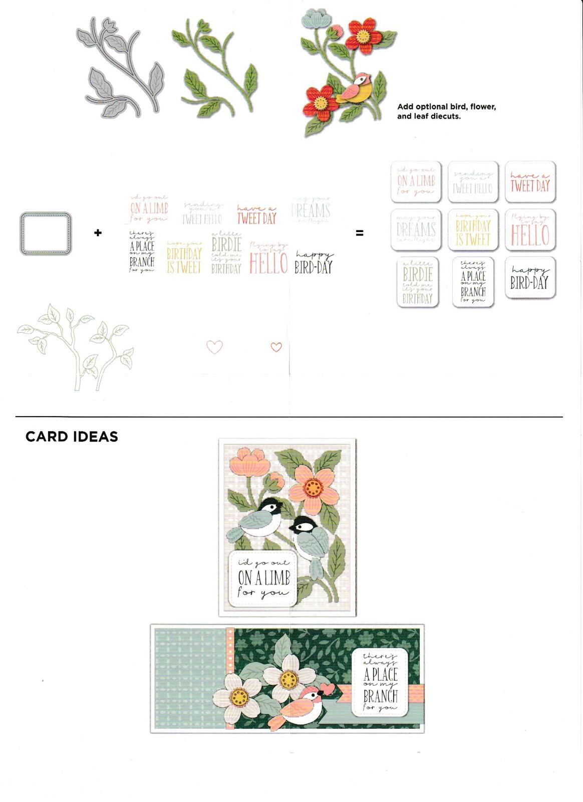 Birds of a Feather - Diamond Press Stamp Die & Stencil Paper Crafting Set 899606