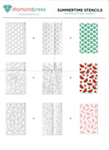 Summertime Stencil Kit - Diamond Press 12 pcs Craft Stencil Set 868391