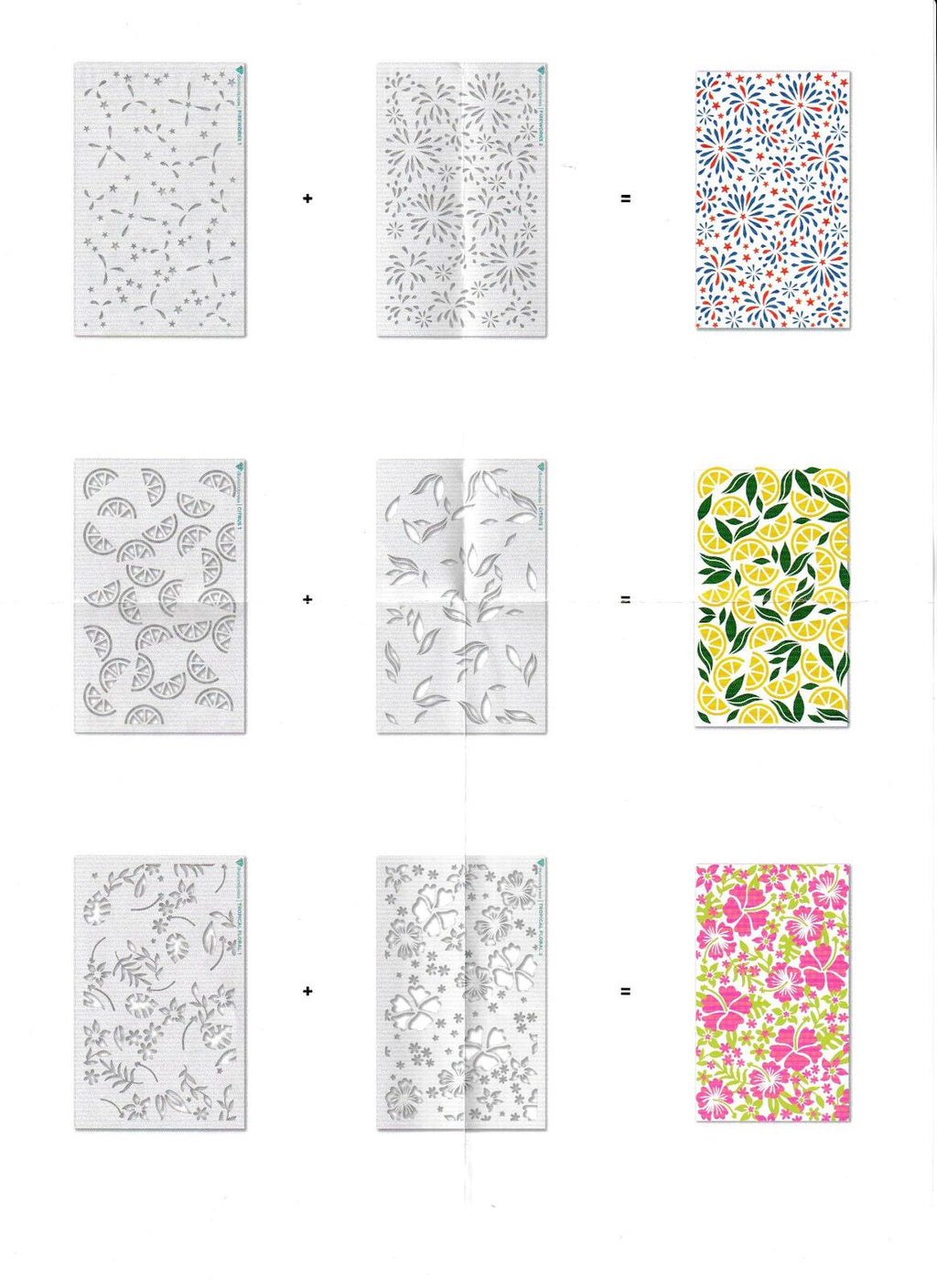 Summertime Stencil Kit - Diamond Press 12 pcs Craft Stencil Set 868391