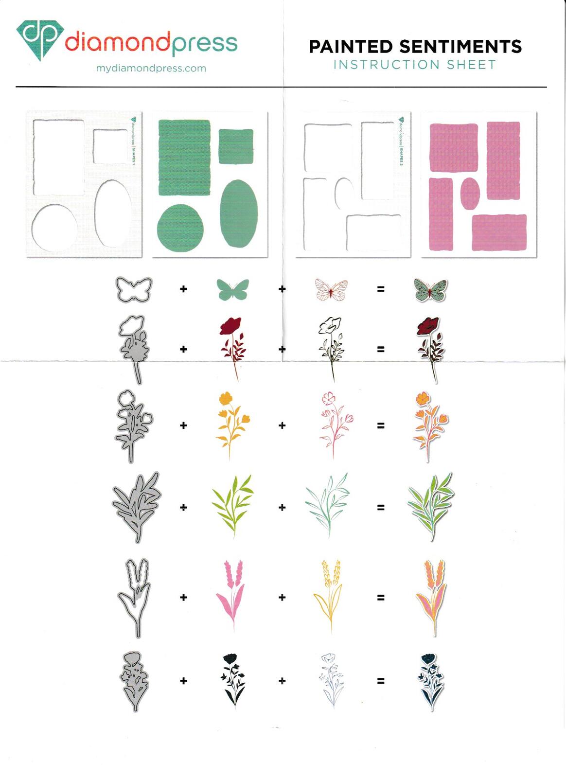 Painted Sentiments - Diamond Press Die, Stamp & Stencil Kit with Adhesive Sheets
