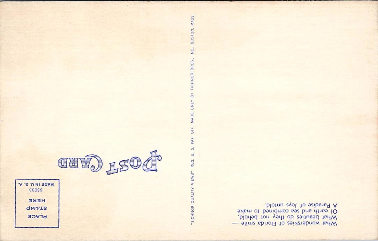 Florida Sunrise Linen Postcard Woderskies Florida 1960s Tichnor Views UNP