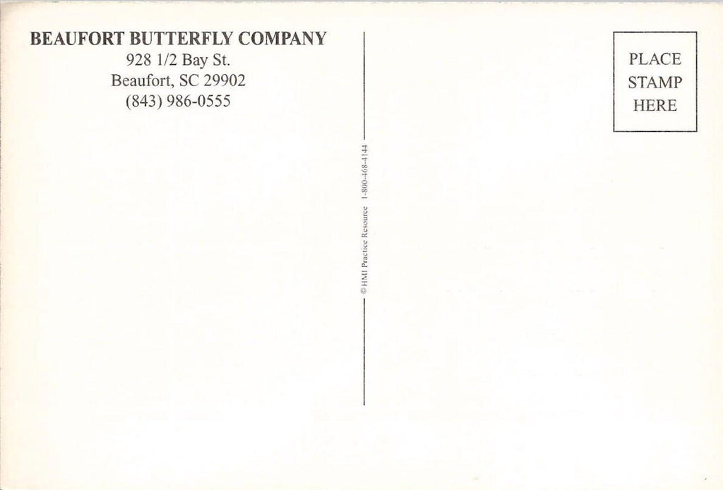 Postcard Beaufort Butterfly Company SC HMI Practice Resource Continental Chrome