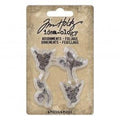 TH94311 Tim Holtz Advantus Idea-Ology Metal Adornments 4/Pkg-Foliage