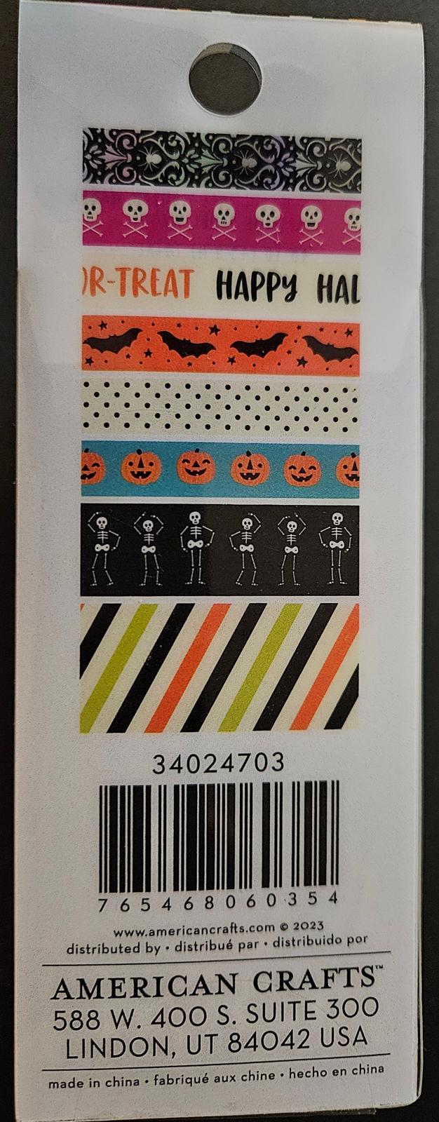 Happy Halloween Washi Tape American Crafts 34024703 8 rolls 4-6 Yards each
