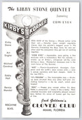 Postcard Kirby Stone Quintet Jack Goldman's Clover Club Miami Florida Cow-Eyes
