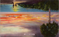 Florida Sunrise Linen Postcard Woderskies Florida 1960s Tichnor Views UNP