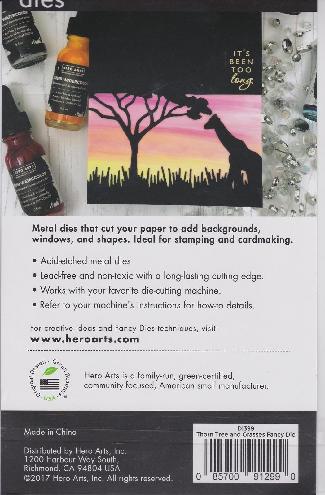 DI399 Thorn Tree and Grasses Fancy Dies Paper Layering Hero Arts 085700912990