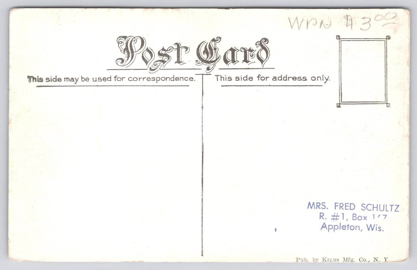 Postcard Ready For Orders Military WWI Era Troops at Attention Formation Kraus