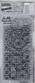 THMM161 Stampers Anonymous Tim Holtz Floral Elements Linked Circles and Squares