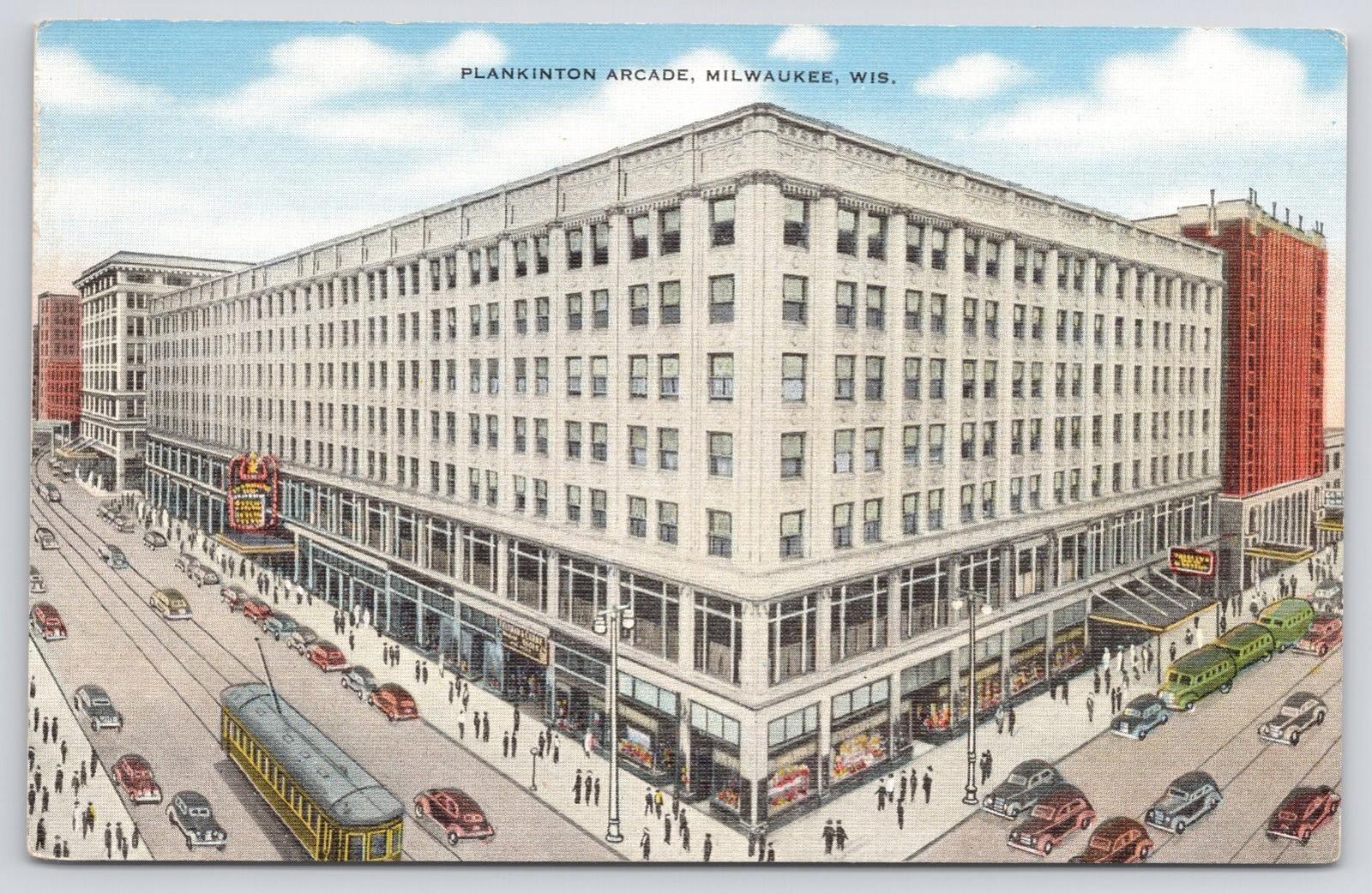 Postcard Plankinton Arcade 30533 Housing Many Shops Milwaukee Wis EC Kropp 1946