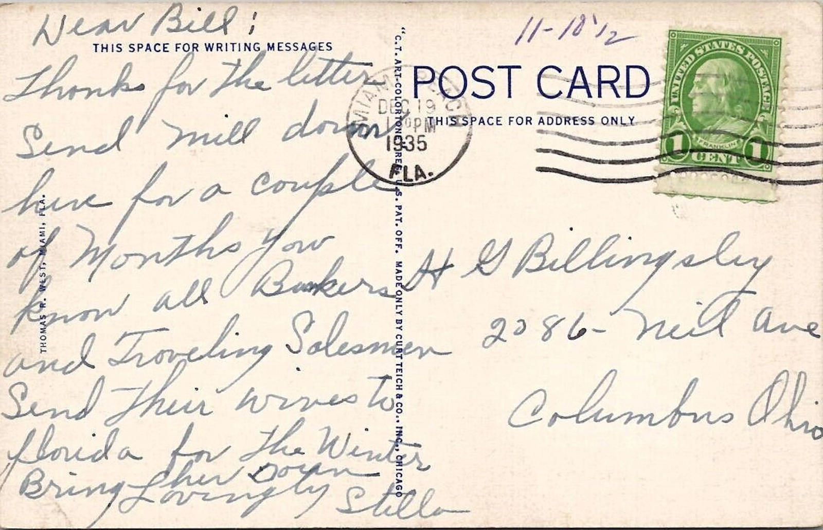Cafe De La Paix At The Roney Plaza Miami Beach Fla 1935 Curt Teich Postcard FL