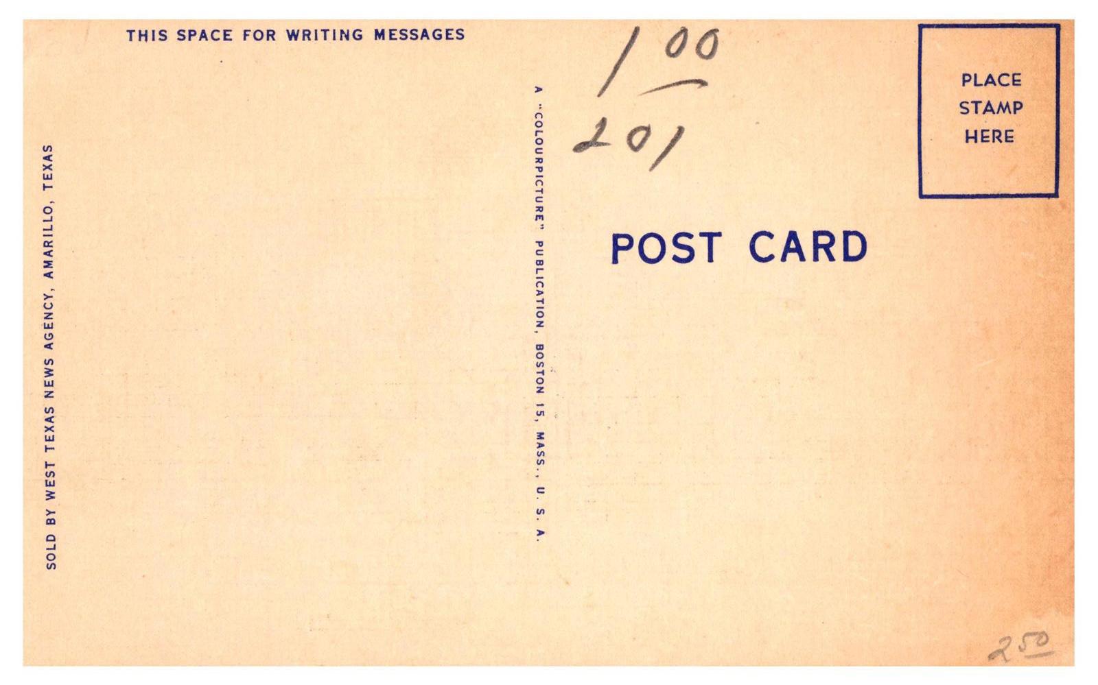 Postcard Linen Santa Fe Railway Station Amarillo Texas CoulorPicture Boston UNP