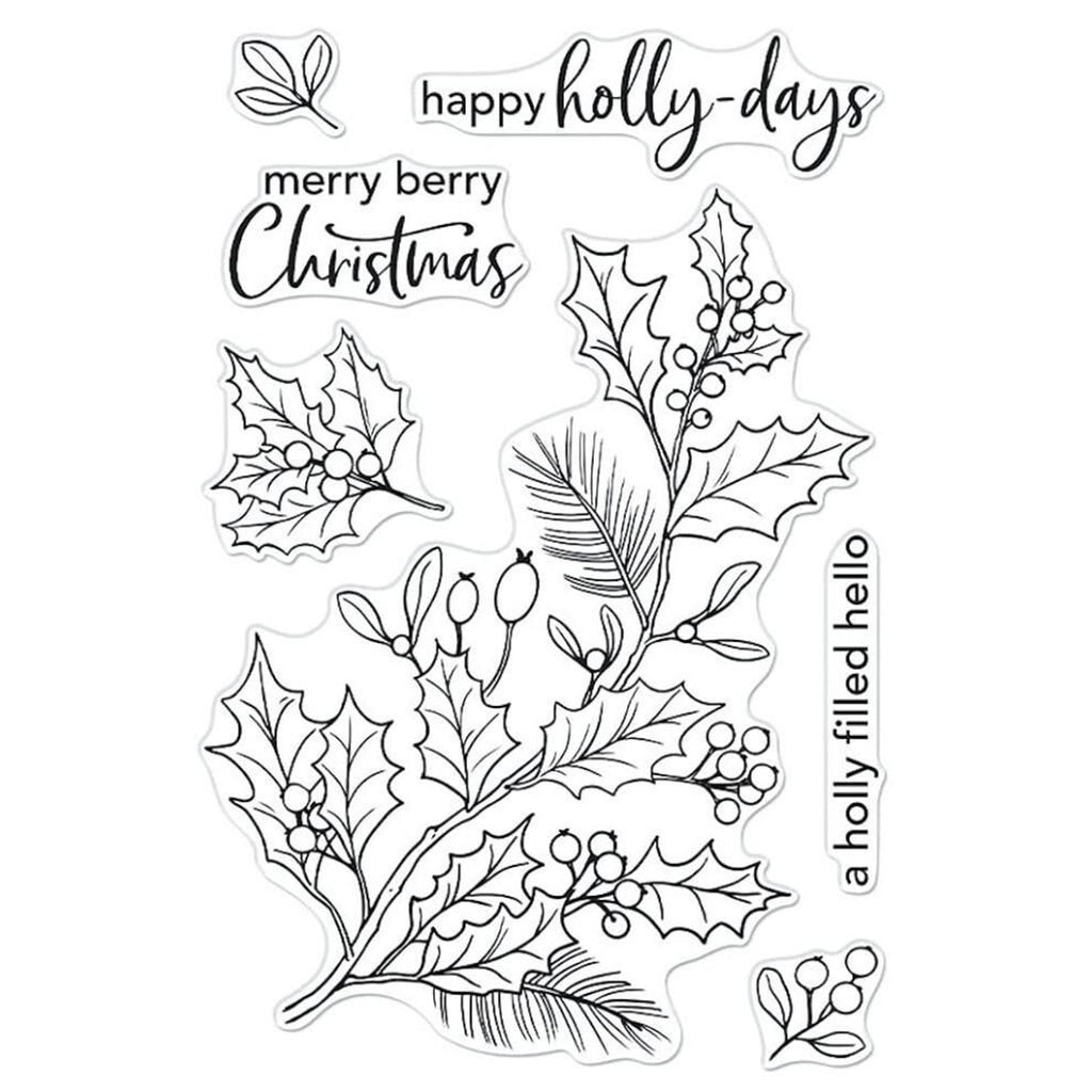 CM557 Hero Arts Poly Clear Stamp set - Holly Berries 4 X 6