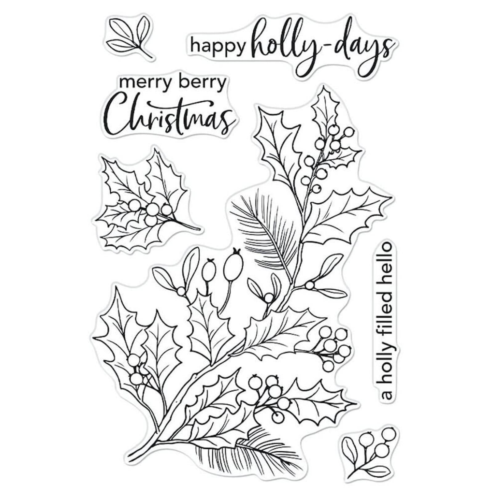 CM557 Hero Arts Poly Clear Stamp set - Holly Berries 4 X 6