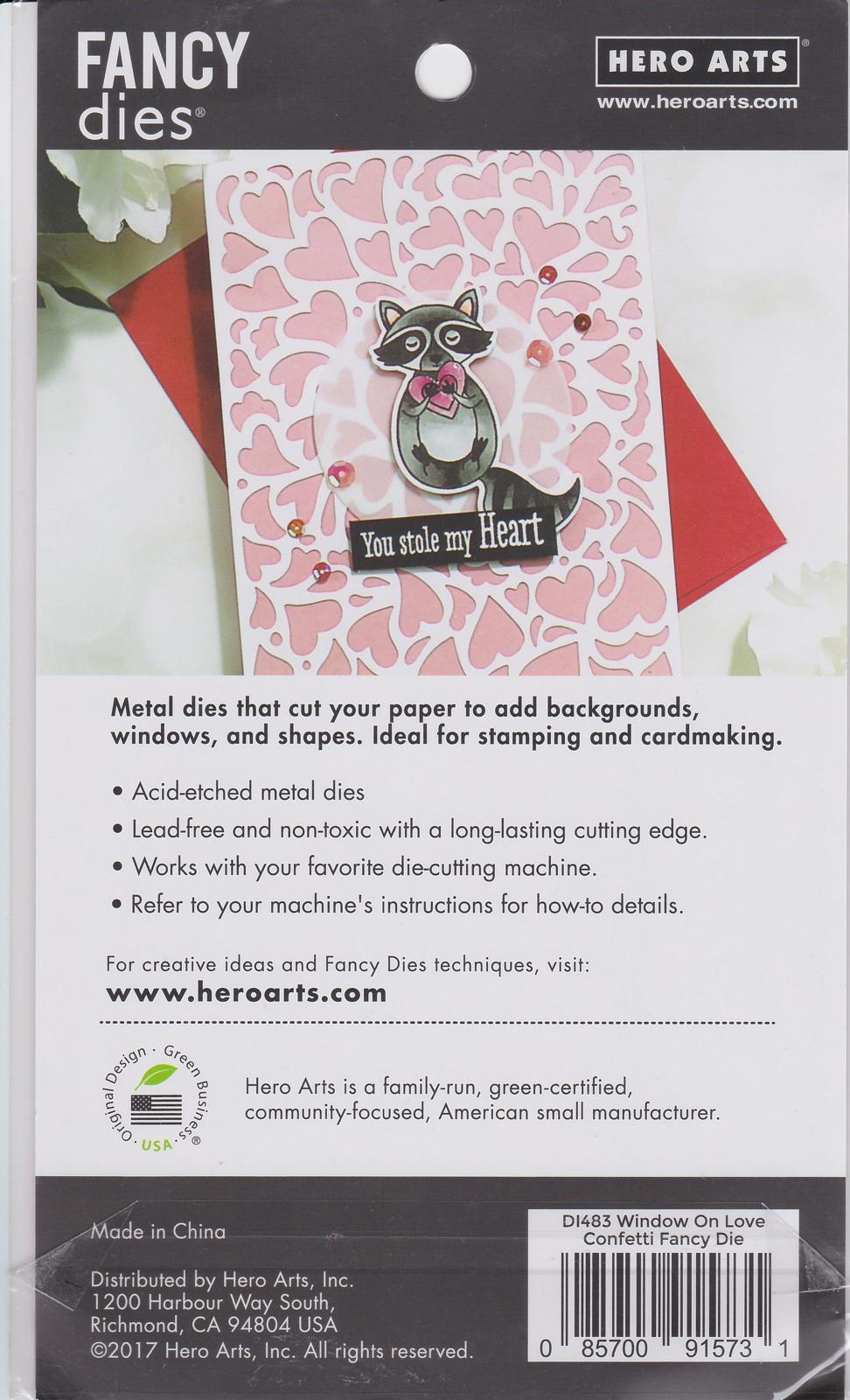 DI483 Window on Love Confetti Fancy Dies Paper Layering Hero Arts 085700915731