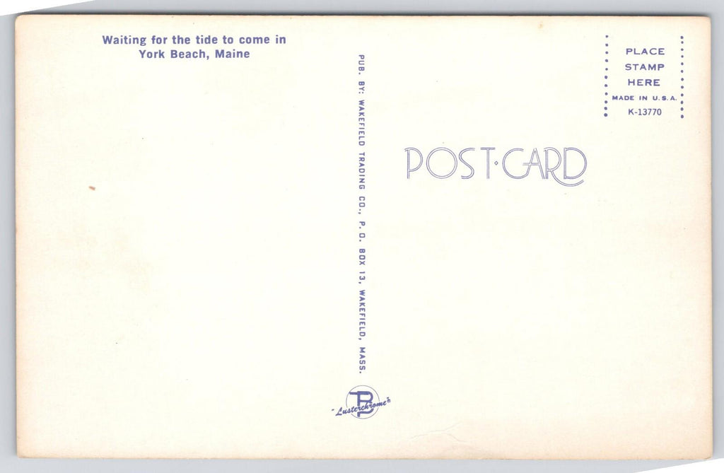 Postcard Waiting for the Tide York Beach Maine Wakefield Trading Co UNP
