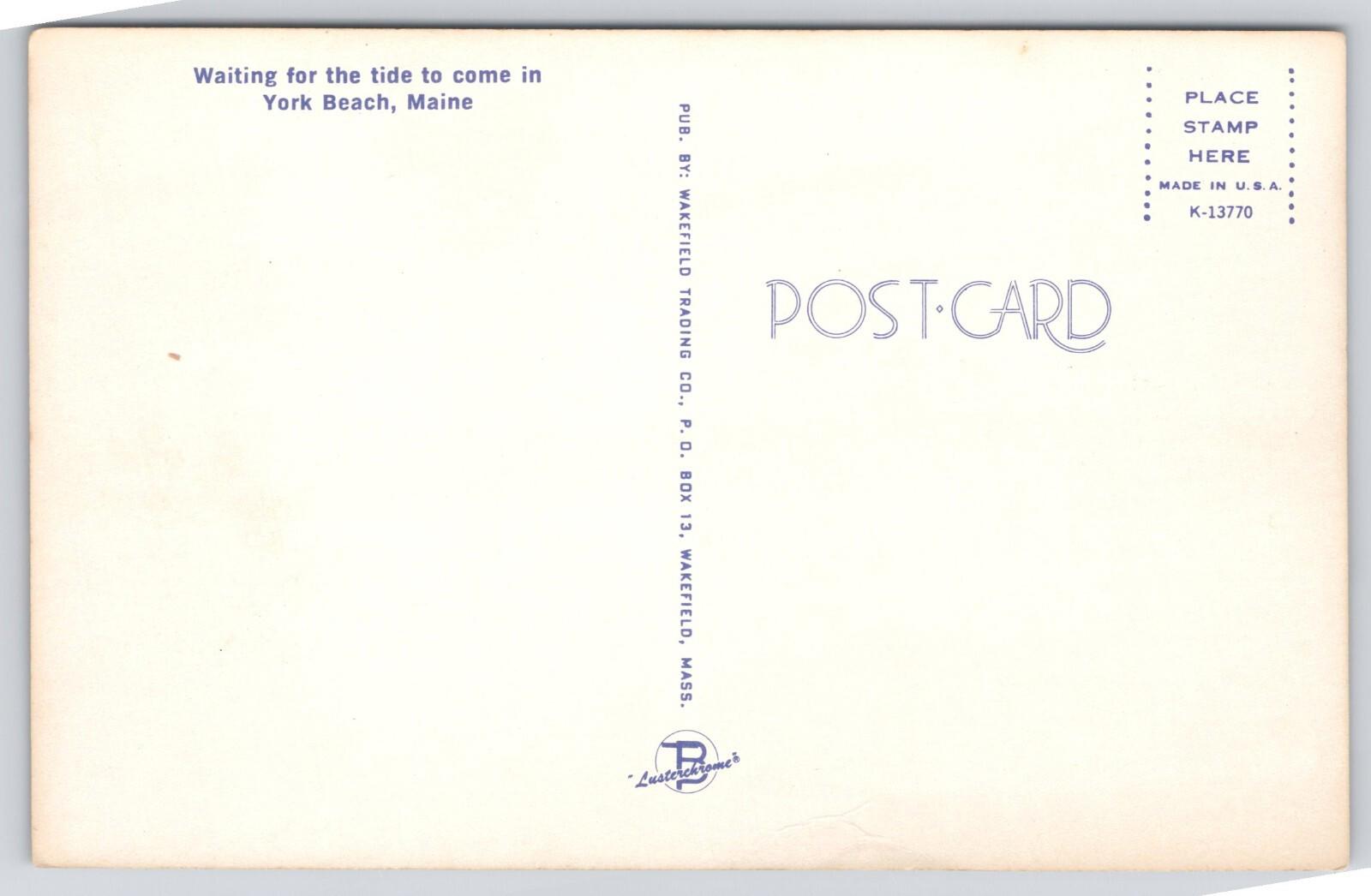 Postcard Waiting for the Tide York Beach Maine Wakefield Trading Co UNP