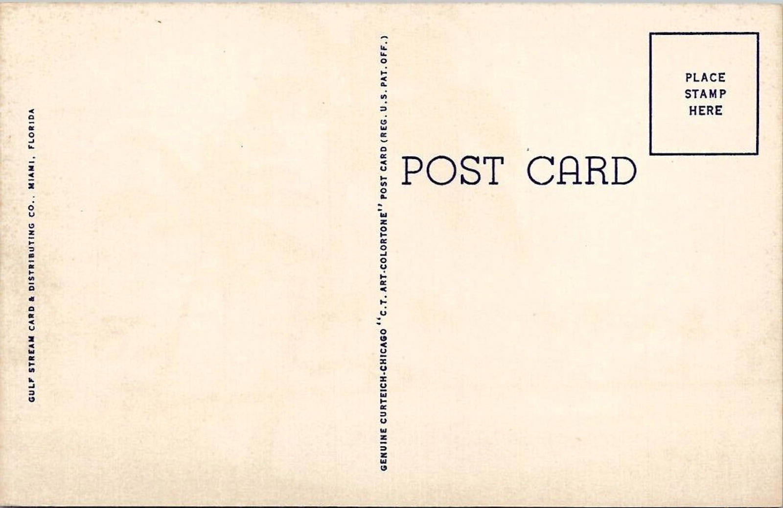 Lake Pancoast and Collins Ave Miami Beach Florida Linen Postcard 1960s unposted
