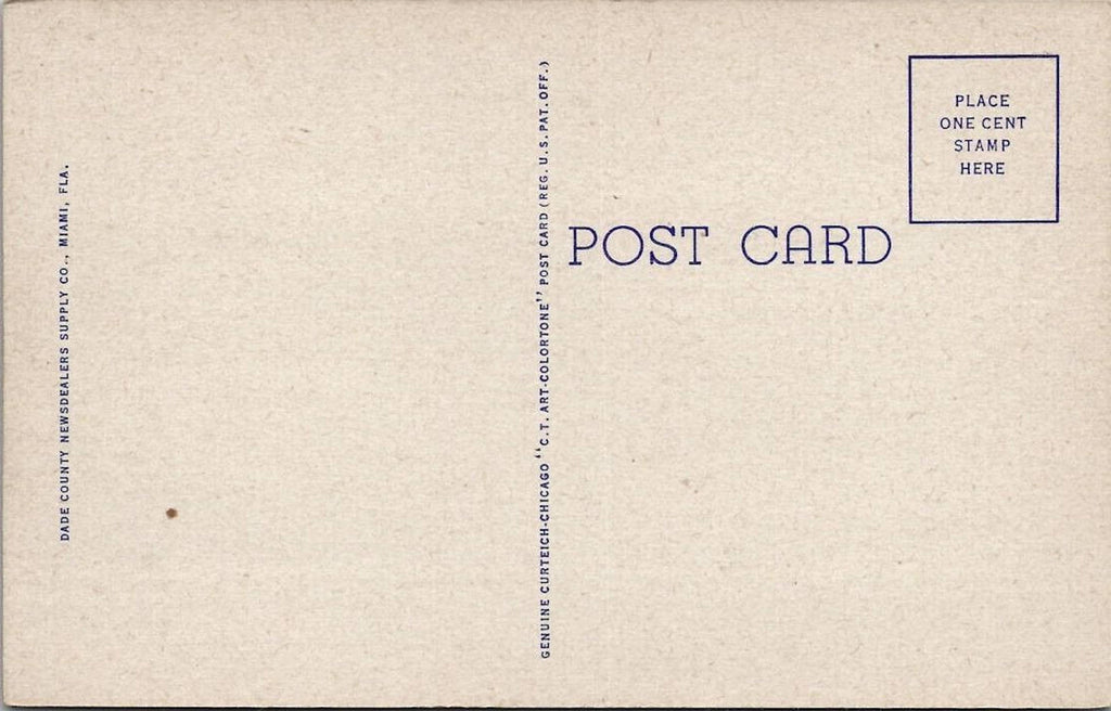 Federal Building & Post Office Miami Florida UNP D.C.128 Curt Teich Postcard FL