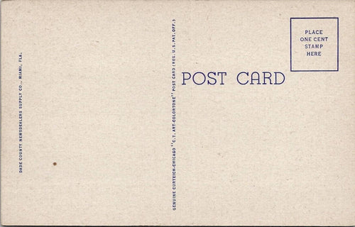 Federal Building & Post Office Miami Florida UNP D.C.128 Curt Teich Postcard FL