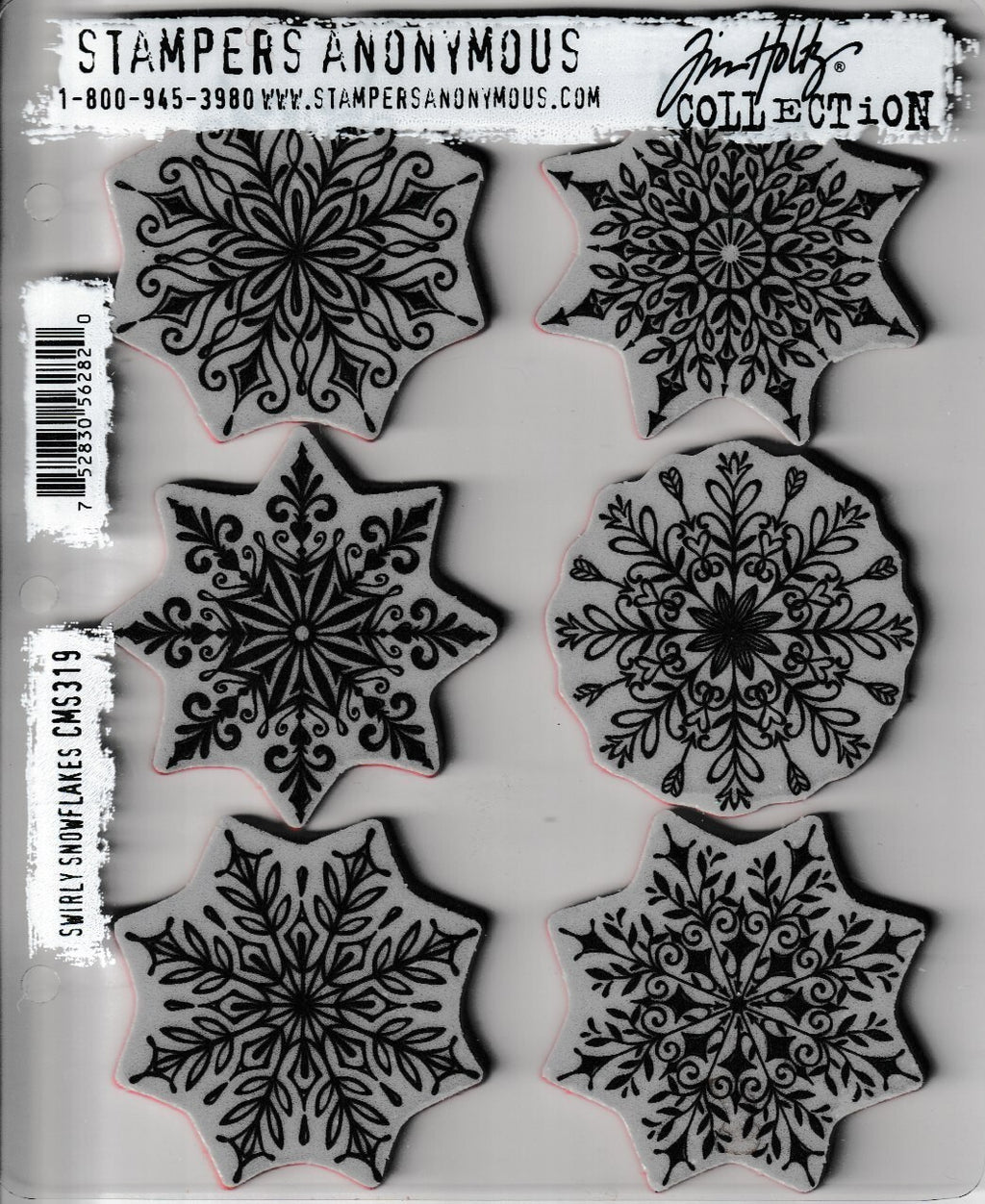 CMS319 Swirly Snowflakes Stampers Anonymous Tim Holtz Collection Rubber Stamps