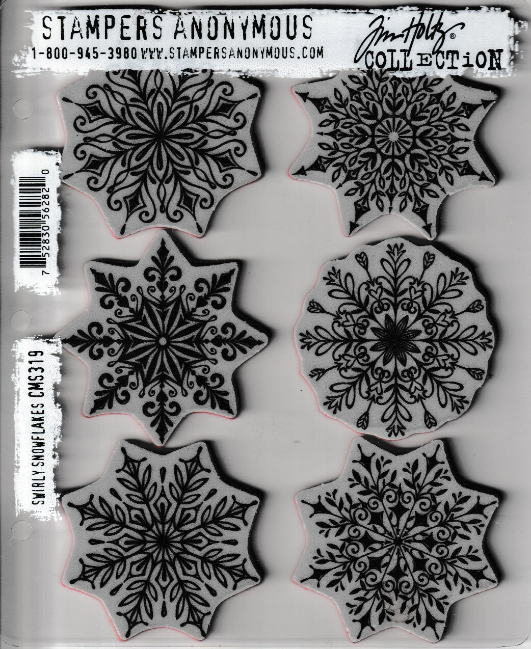 CMS319 Swirly Snowflakes Stampers Anonymous Tim Holtz Collection Rubber Stamps