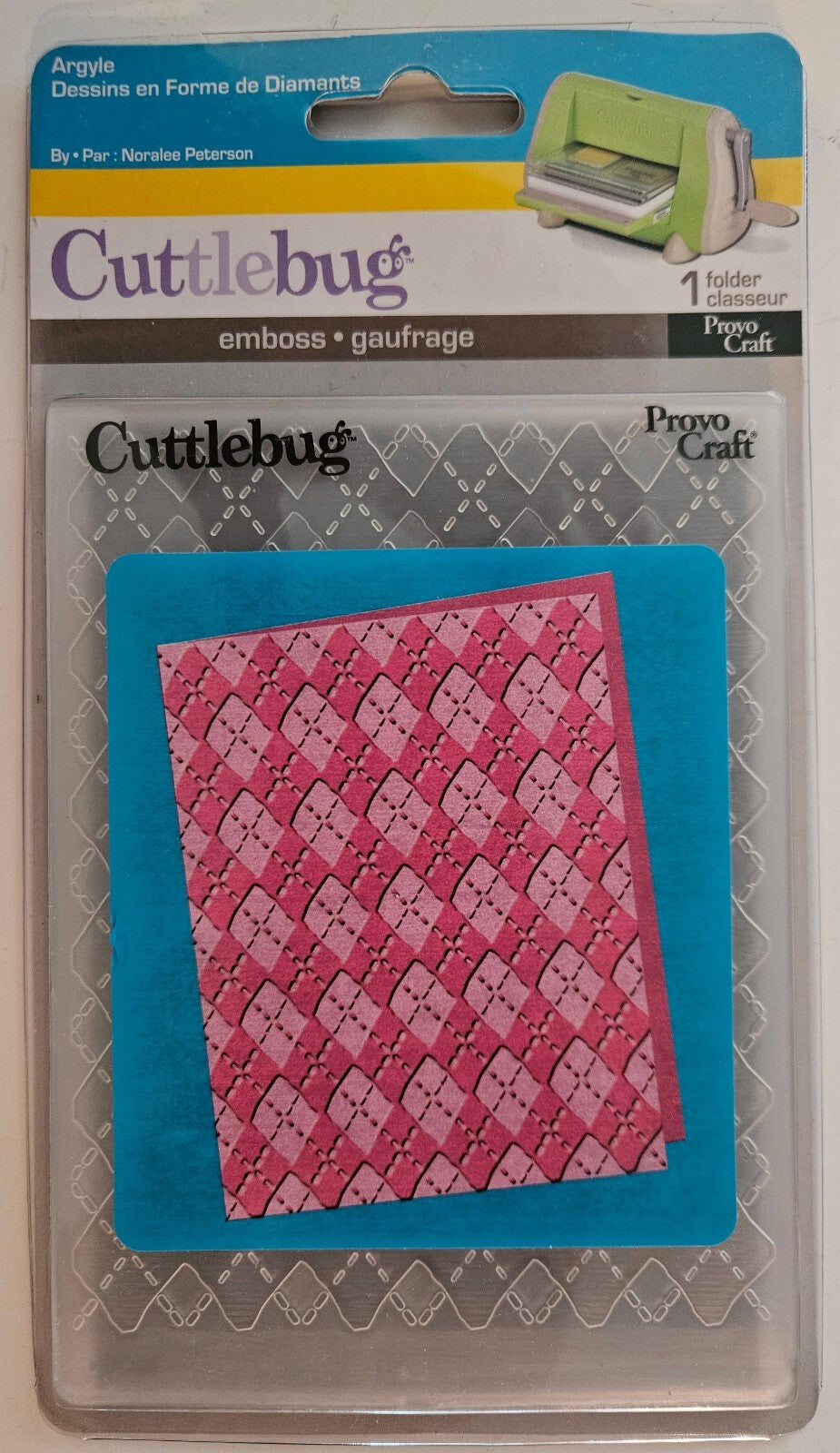 37-1603 Argyle  Pattern Cuttlebug Embossing Folder Provo Craft