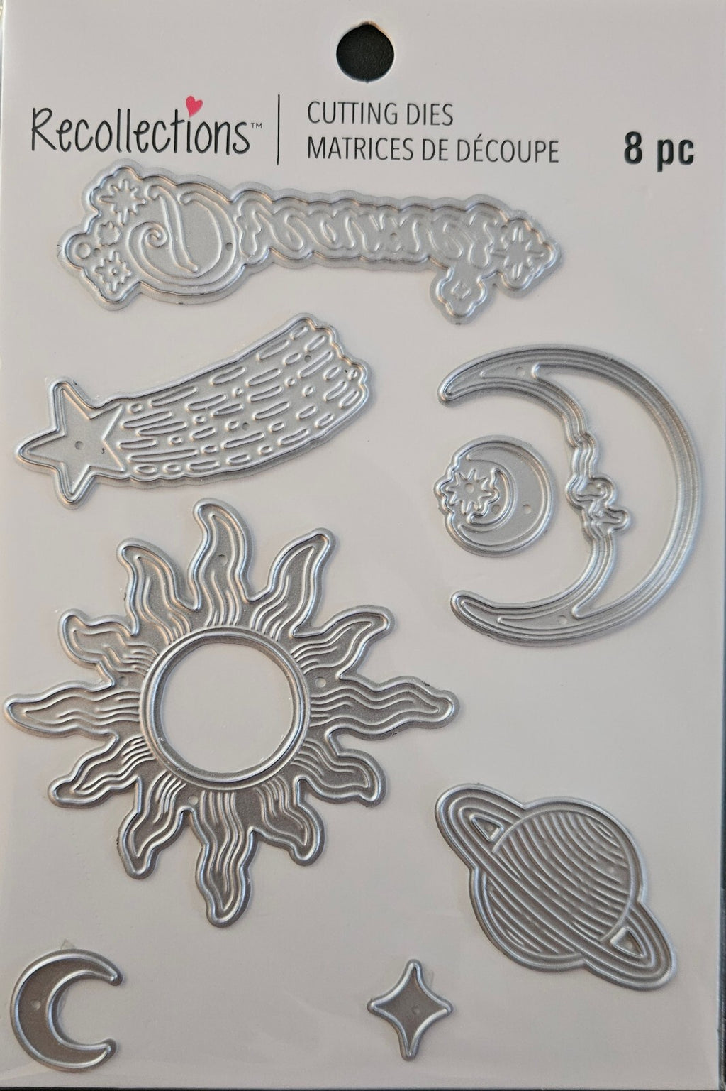 771724 Recollections Celestial Metal Cutting Dies – 8‑Piece Moon & Stars Set