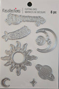 771724 Recollections Celestial Metal Cutting Dies – 8‑Piece Moon & Stars Set