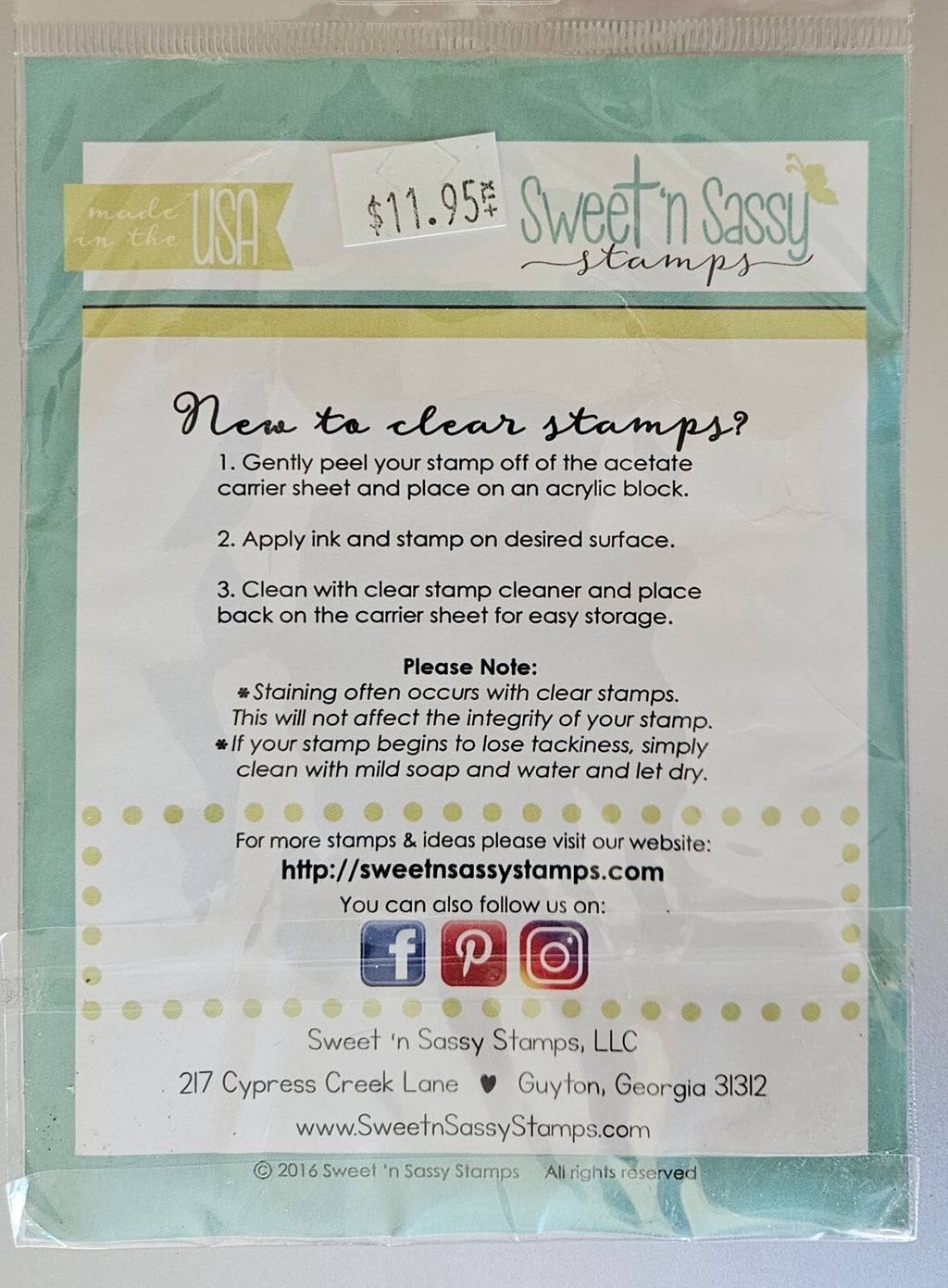Typewriter Text Background Clear Stamp by Sweet 'n Sassy Stamps NIP K Sutherland