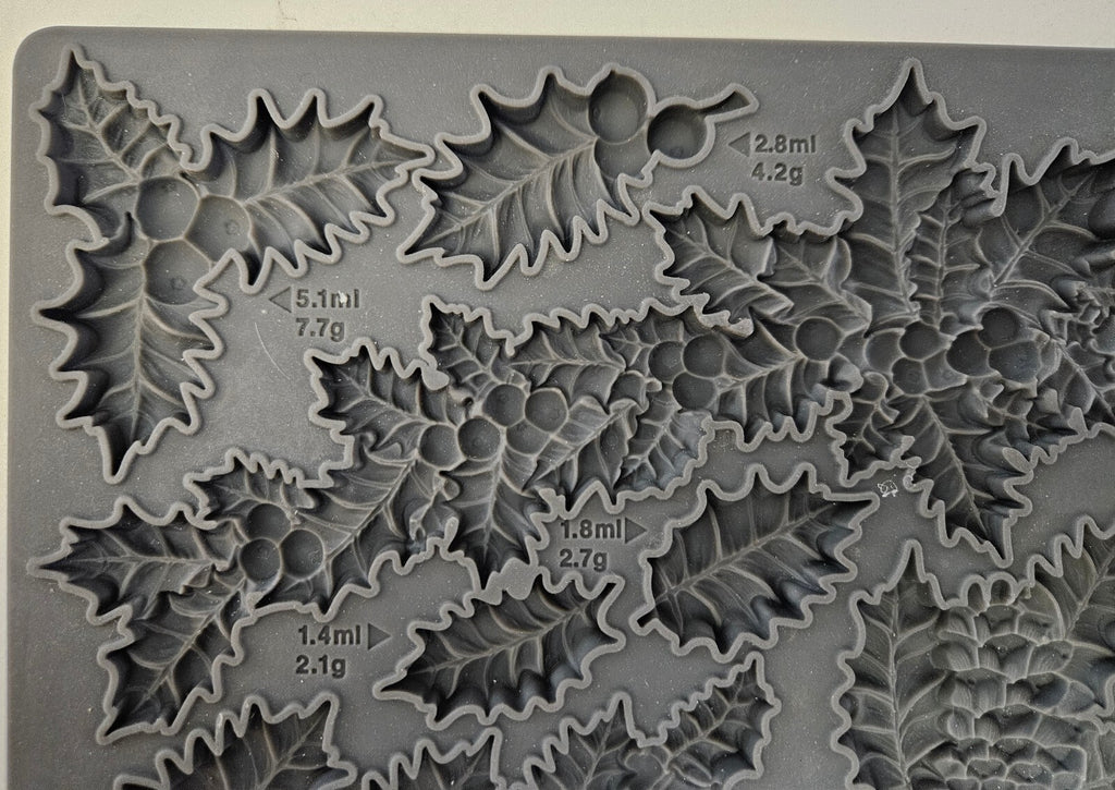 Holly Lane Iron Orchid Designs IOD Silicone Mould Mold for Leaves and Pinecones