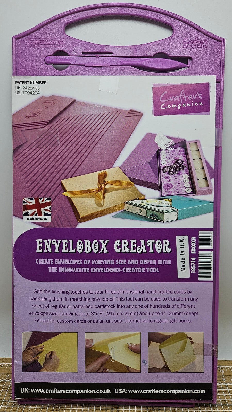 Crafters Companion Scoremaster Envelobox Creator A4 Double Sided Scoring Board