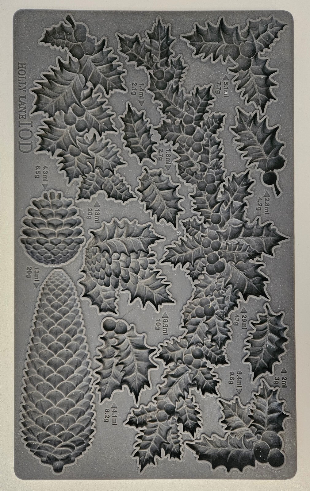 Holly Lane Iron Orchid Designs IOD Silicone Mould Mold for Leaves and Pinecones