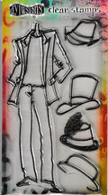 Man About Town - Dylusions Couture Clear Stamps 5‑Piece Fashion Set DYB78364
