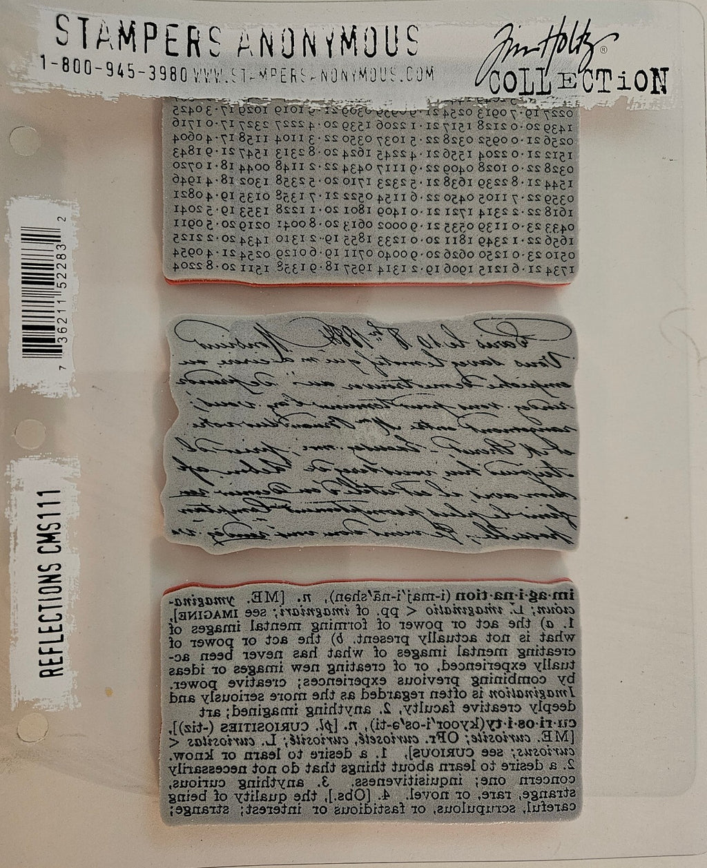 Tim Holtz Collection Reflections CMS111 Rubber Stamp Set
