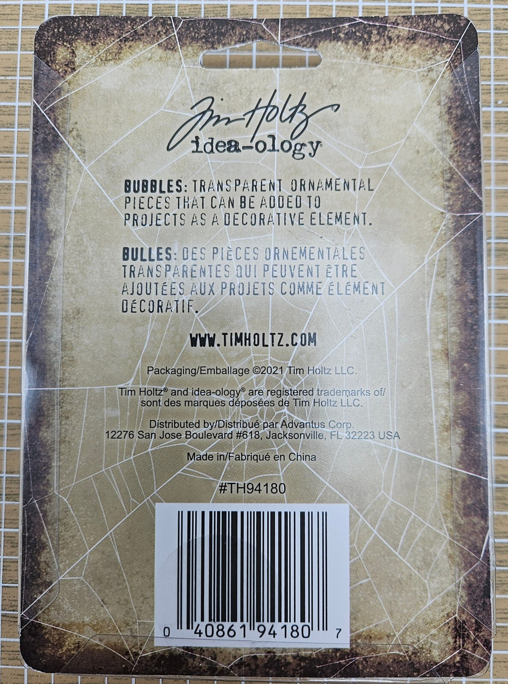 TH94180 Tim Holtz Idea-ology Bubbles 60 Transparent Decorative Ornament Crafting