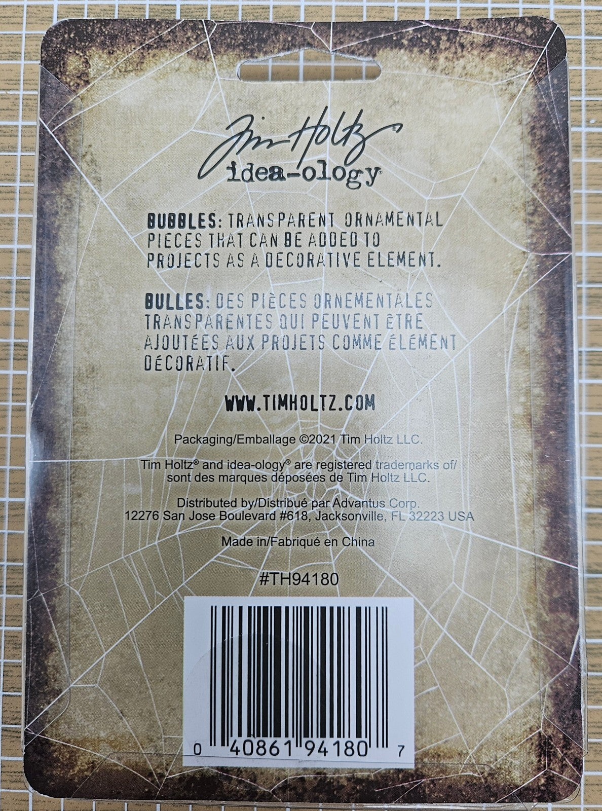 TH94180 Tim Holtz Idea-ology Bubbles 60 Transparent Decorative Ornament Crafting