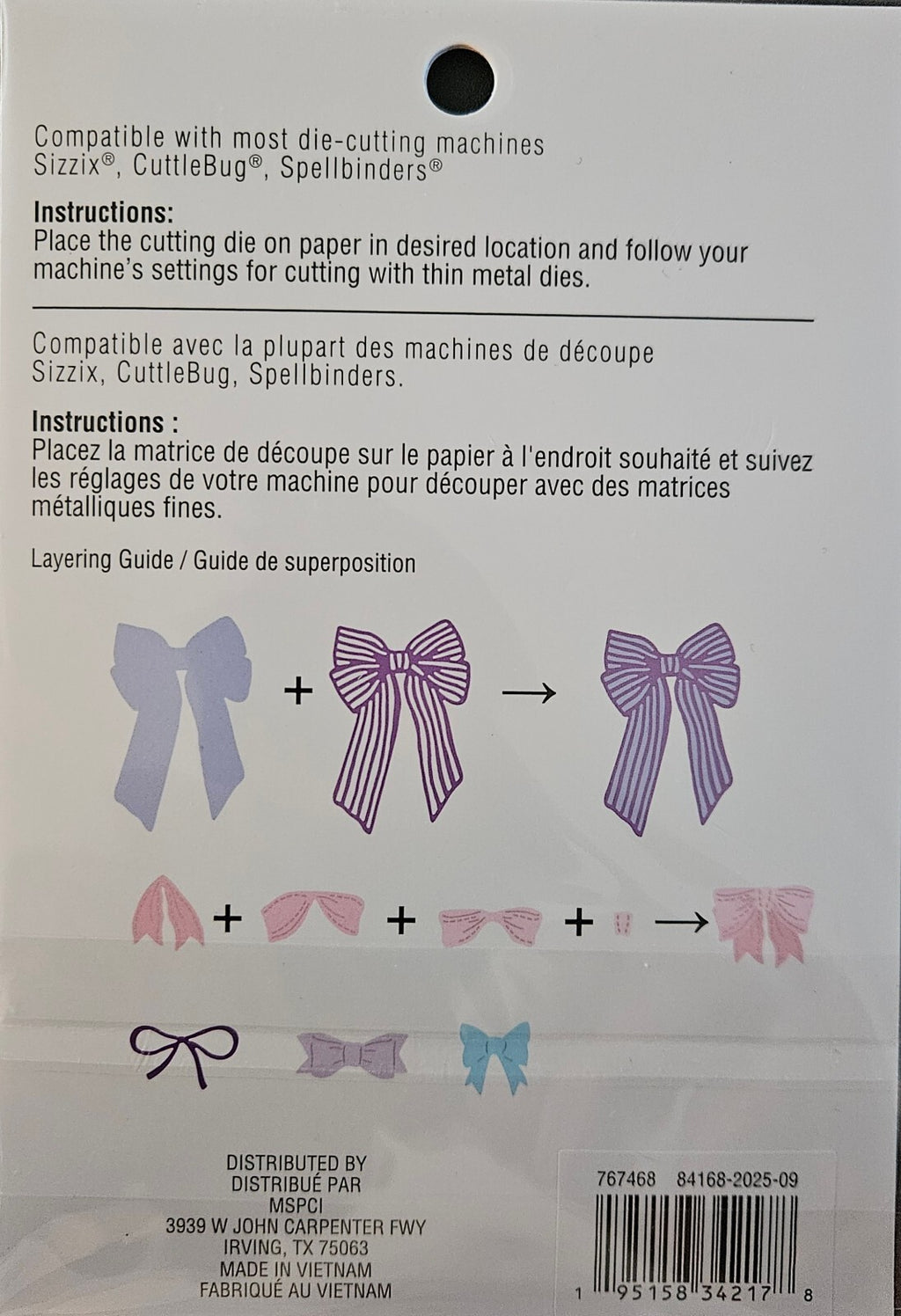 767468 Recollections Bow Layering Dies – 9‑Piece Decorative Ribbon Craft Set