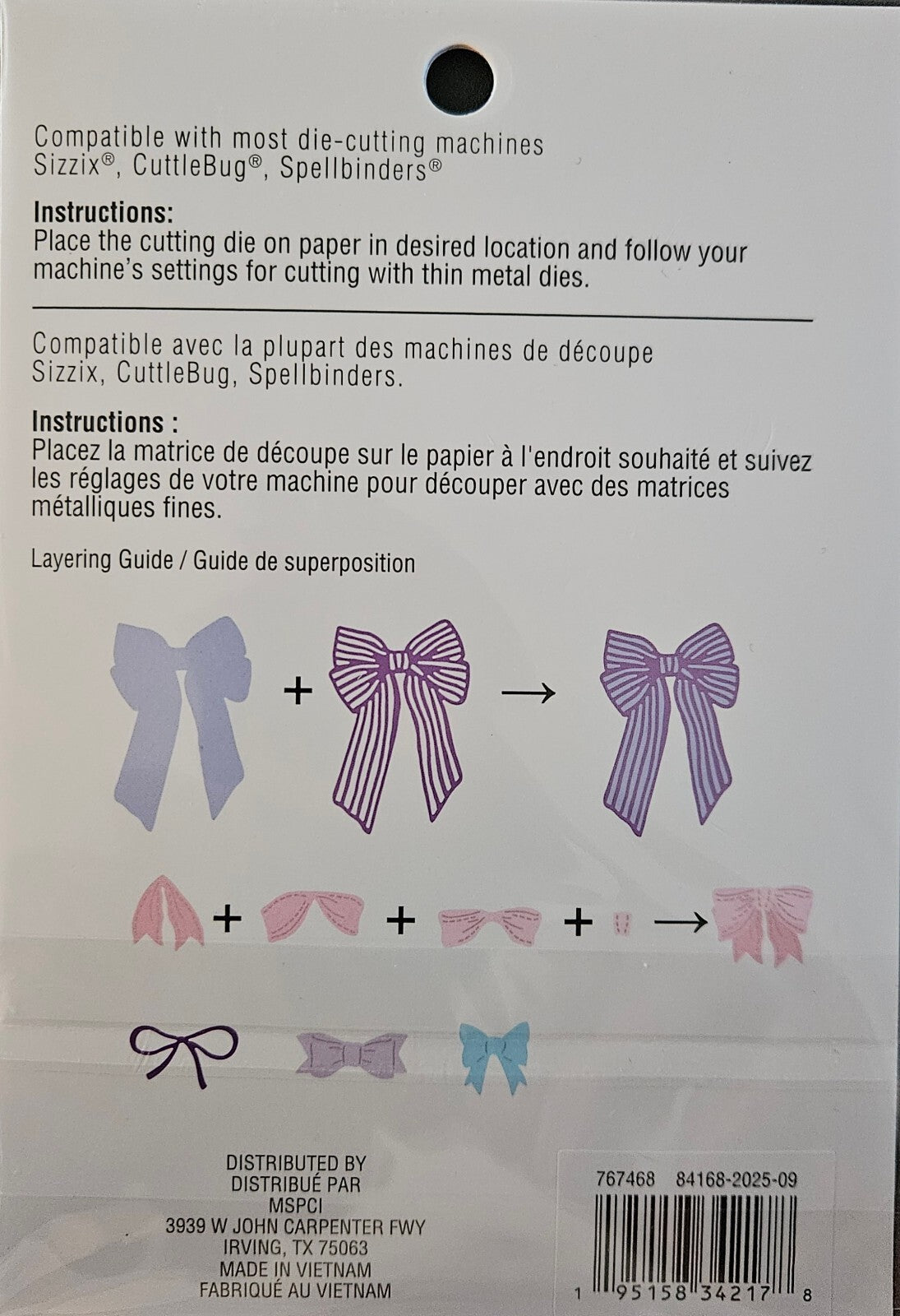 767468 Recollections Bow Layering Dies – 9‑Piece Decorative Ribbon Craft Set