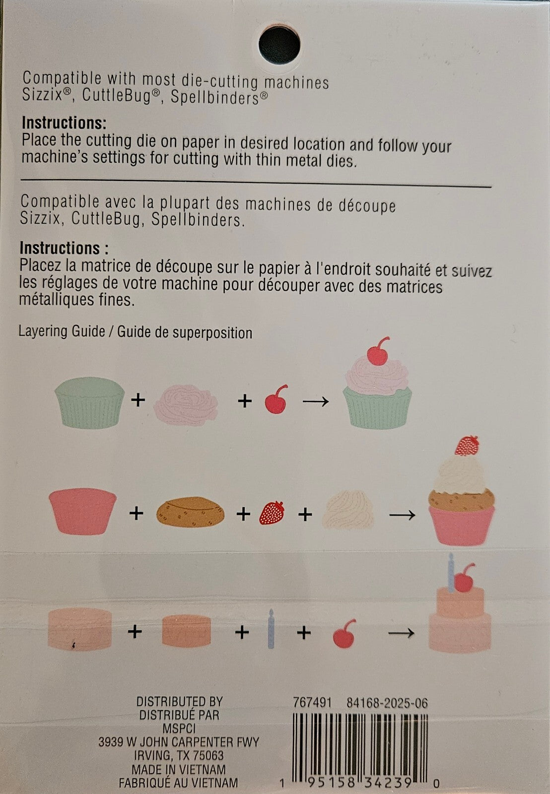 767491 Recollections Layering Dies 10-Piece Cake Cupcake Die Cutting Set Silver