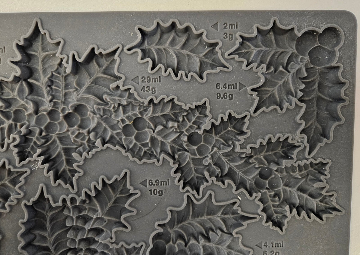 Holly Lane Iron Orchid Designs IOD Silicone Mould Mold for Leaves and Pinecones