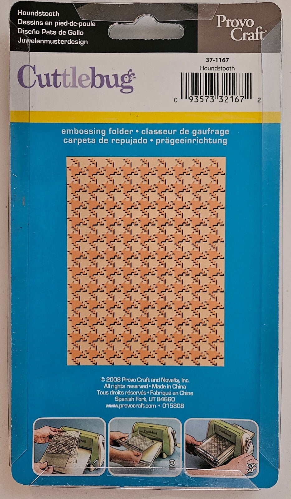 37-1167 Houndstooth Provo Craft Cuttlebug Houndstooth Embossing Folder