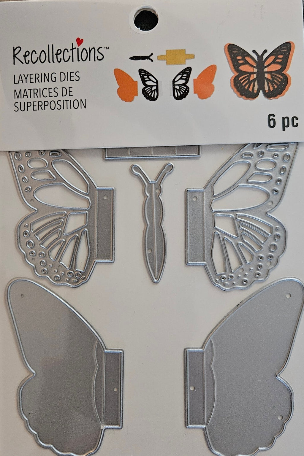 771718 Recollections Butterfly Layering Dies – 6‑Piece Dimensional Craft Set