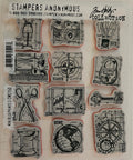 CMS150 Mini Blueprints 3 Stampers Anonymous Tim Holtz Collection Rubber Stamps